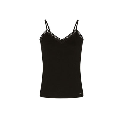 Morgan De Toi Black Viscose Tank Tops