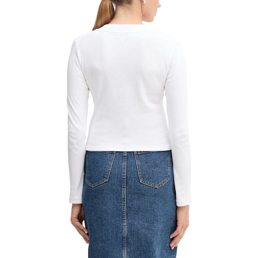 Calvin Klein Jeans White Cotton Long Sleeve T-Shirt