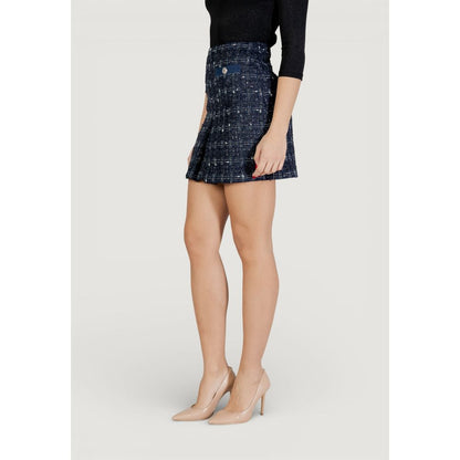 Morgan De Toi Blue Recycled Polyester Mini Skirt