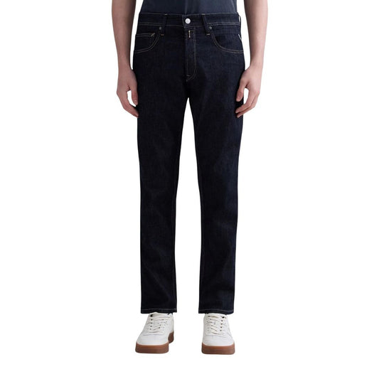 Replay Blue Cotton Relaxed Fit Jeans