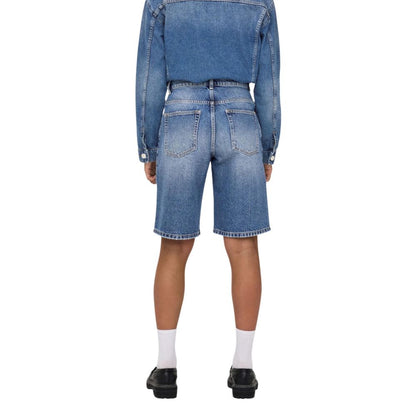 Only Blue Cotton Bermuda Shorts