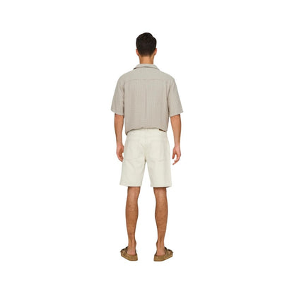 Only & Sons Beige Cotton Bermuda Shorts