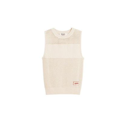 Desigual Beige Cotton Tank Tops