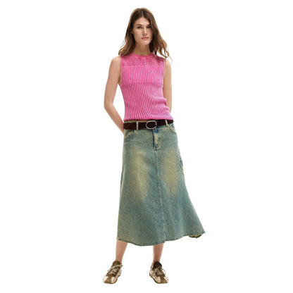 Desigual Pink Cotton Tank Tops