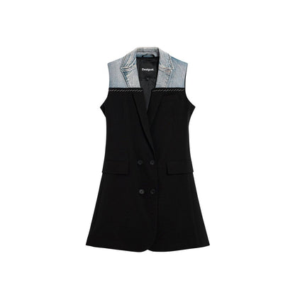 Desigual Black Polyester Midi Dress
