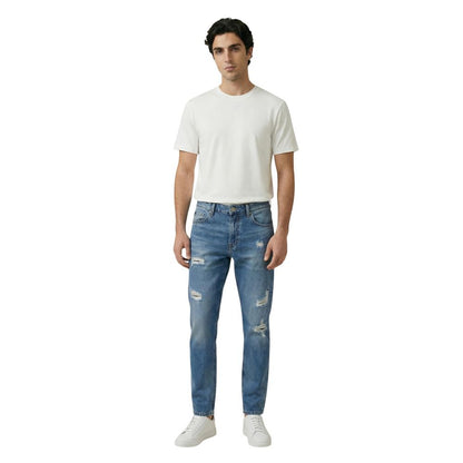 Gianni Lupo Blue Cotton Skinny Jeans