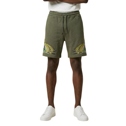 County of Milan Green Cotton Bermuda Shorts