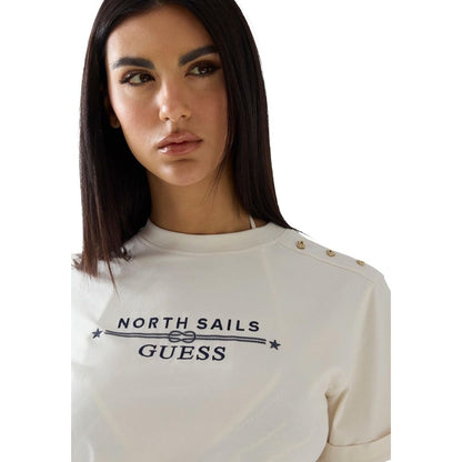 Guess Cream Cotton T-Shirt