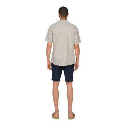 Only & Sons Beige Linen Shortsleeve Shirt
