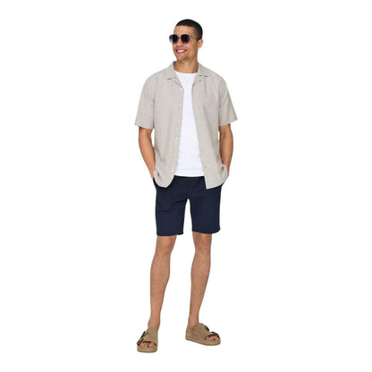Only & Sons Beige Linen Shortsleeve Shirt