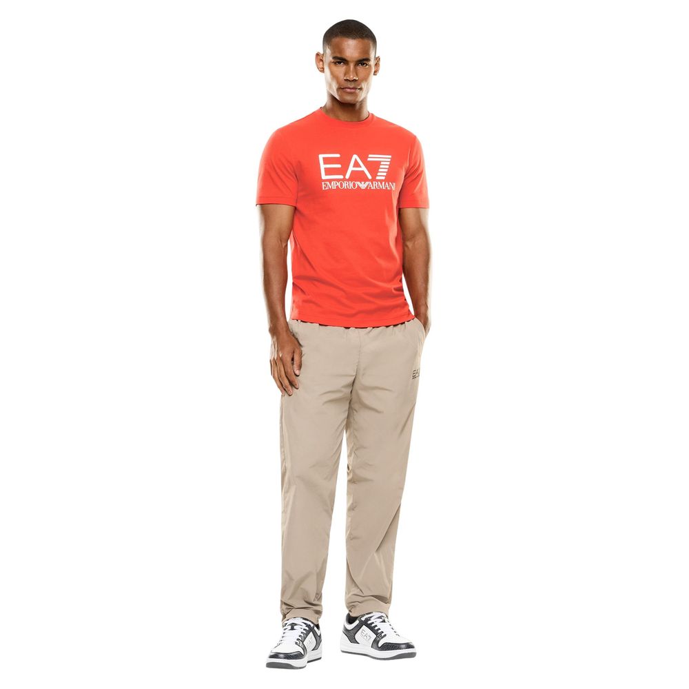 EA7 Emporio Armani Red Cotton T-Shirt