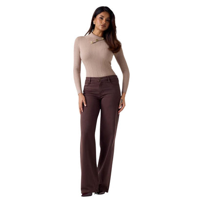 Guess Brown Lyocell Flared Pants