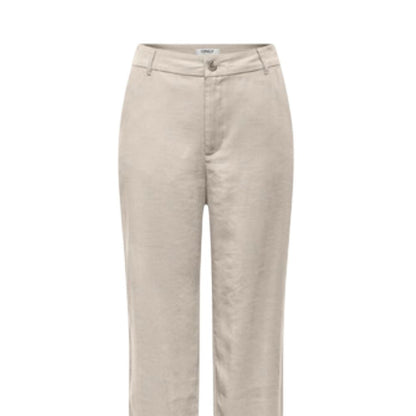 Only Beige Viscose Casual Pants