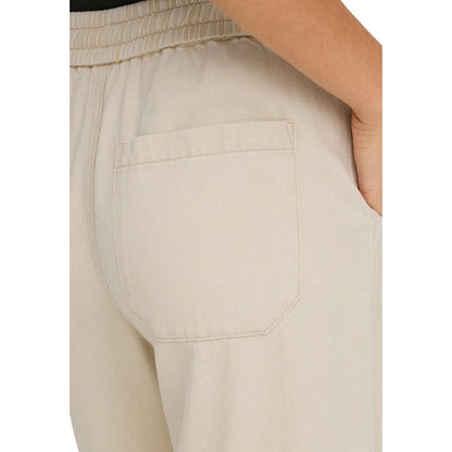 Only Cream Cotton Flared Pants