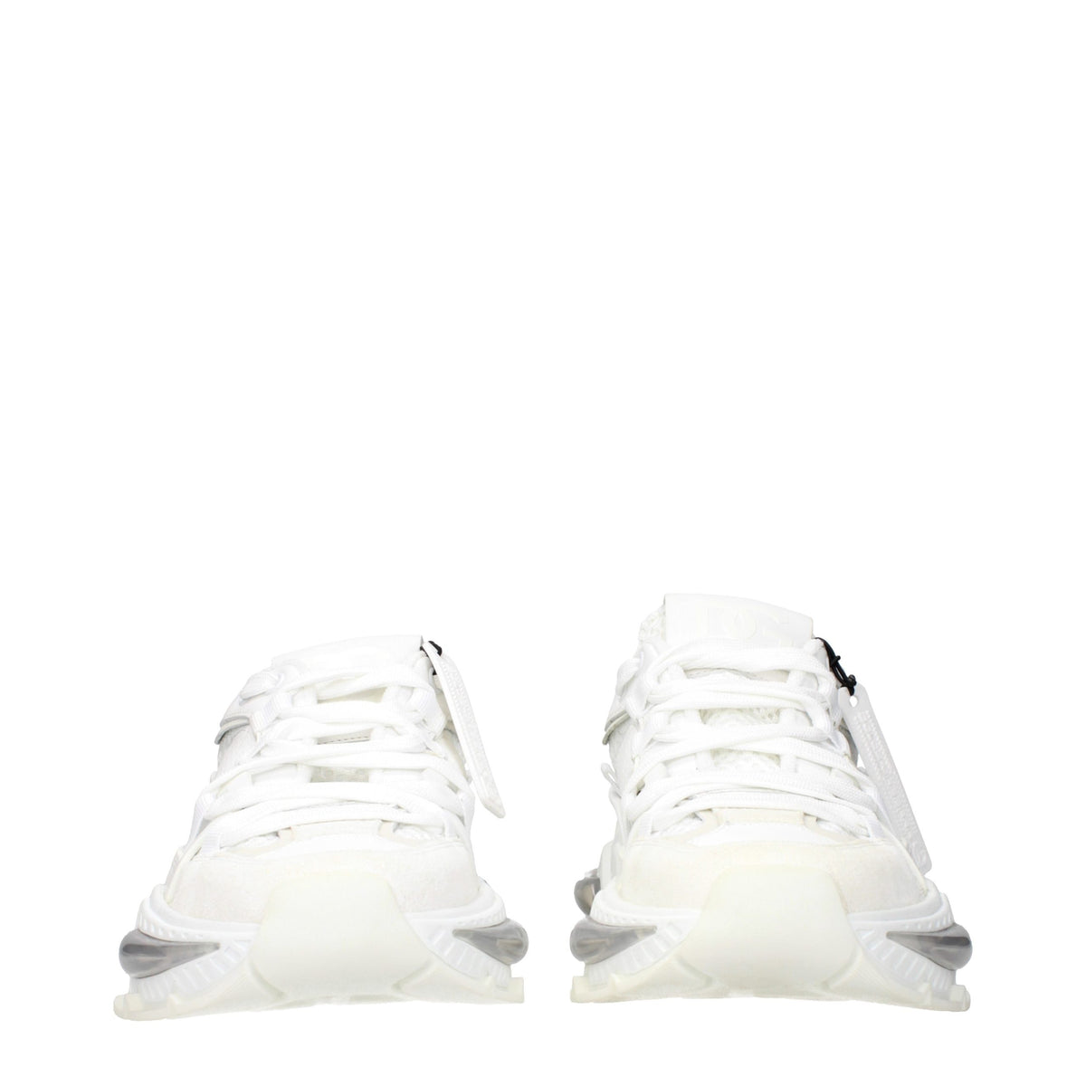 Dolce & Gabbana White Fabric Athletic Sneakers