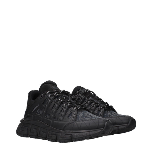 Versace Black Fabric Athletic Sneakers