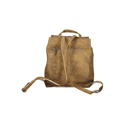 Desigual Brown Polyurethane Women's Backpack for Trendy Adventures