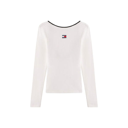 Tommy Hilfiger Jeans White Recycled Cotton Long Sleeve T-Shirt