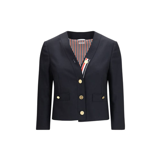 Thom Browne Blue Wool Oves Aries Biker Jacket