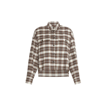 Max Mara Brown Cotton Pattern Shirt