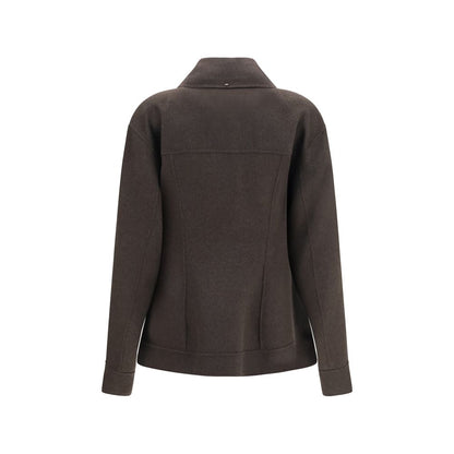 Max Mara Brown Wool Oves Aries Full-Length Jacket