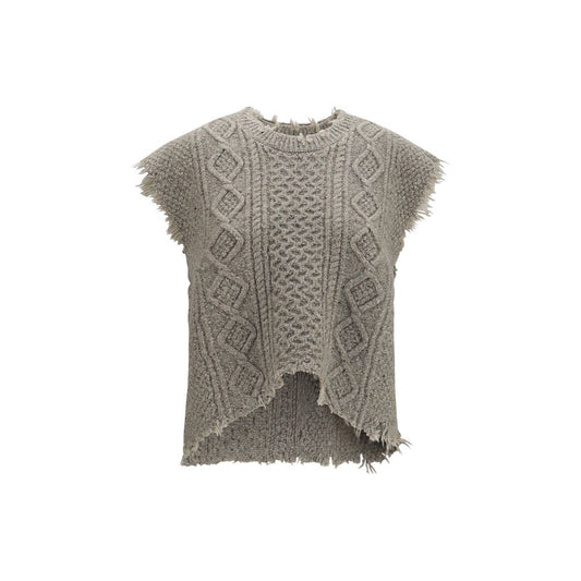 R13 Beige Wool Oves Aries Sleeveles Sweater