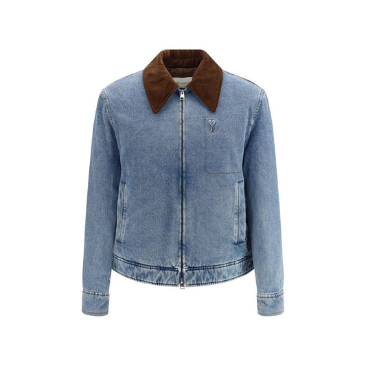Ami Paris Blue Cotton Denim Jacket