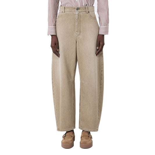 Max Mara Beige Cotton Boyfriend Jeans