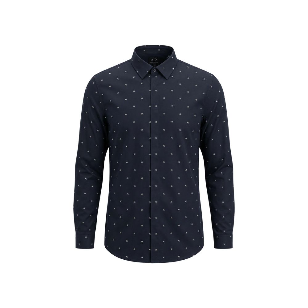 Armani Exchange Blaues Baumwollhemd