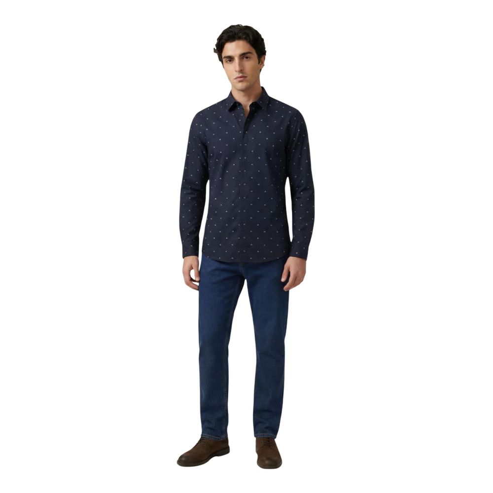 Armani Exchange Blaues Baumwollhemd