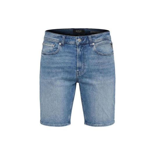 Replay Blue Cotton Bermuda Shorts