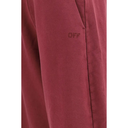 Off-White Purple Cotton Casual Pants