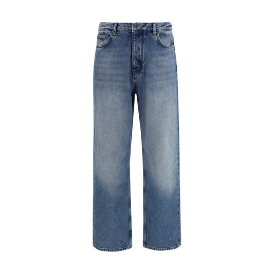 Off-White Blue Cotton Slim Fit Jeans