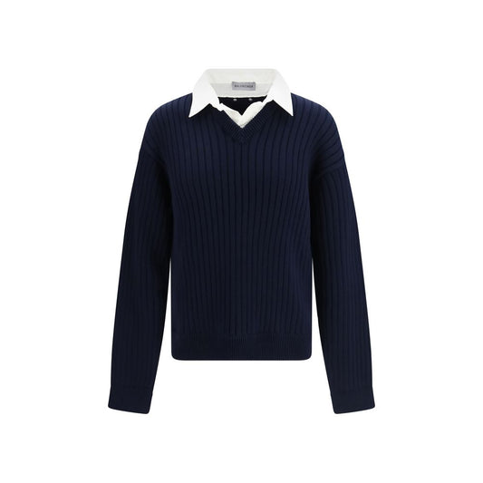 Balenciaga Blue Cotton Sweatshirt