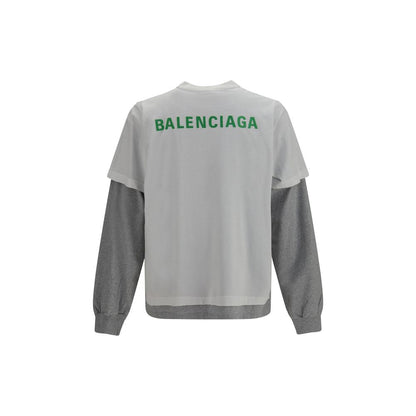 Balenciaga White Cotton Long Sleeve T-Shirt
