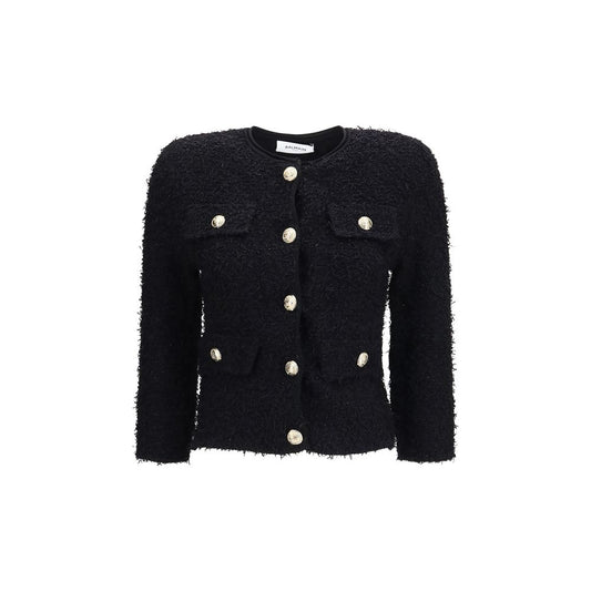 Balmain Black Viscose Shell Jacket