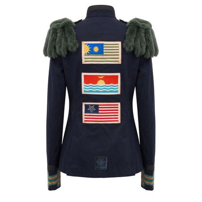 Mr&Mrs Italy Blue Cotton Women's Jacket