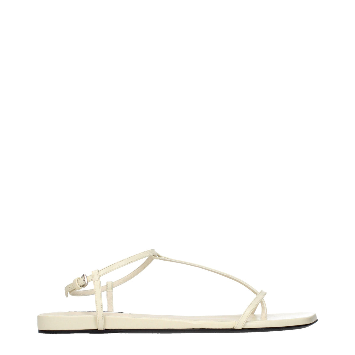 Jil Sander Zehentrenner-Sandalen aus beigem Leder