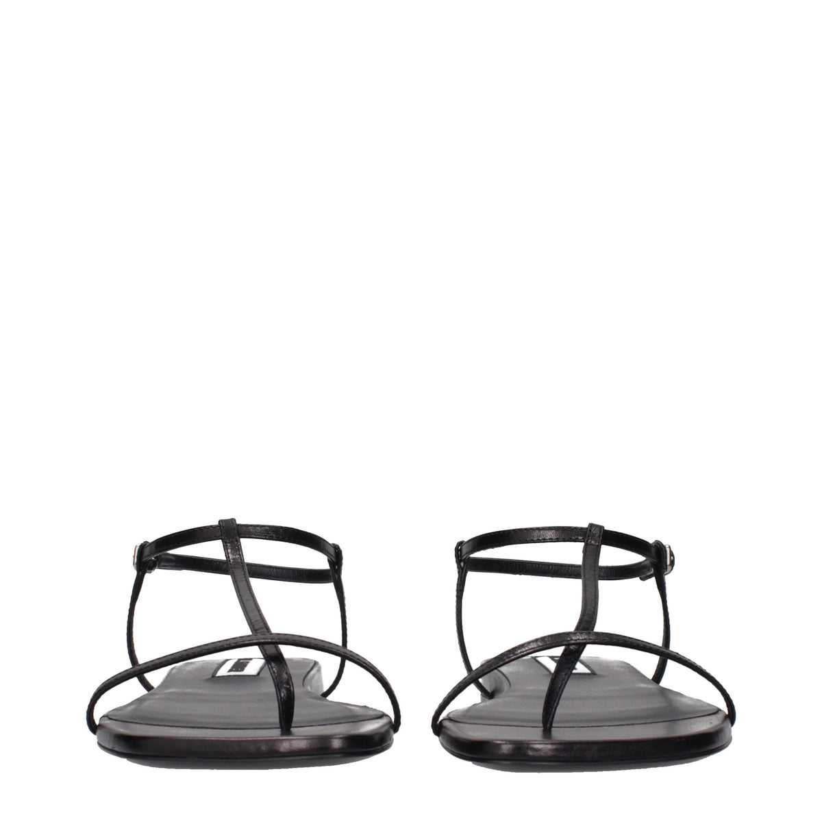 Jil Sander Schwarze Flip-Flop-Sandalen aus Leder
