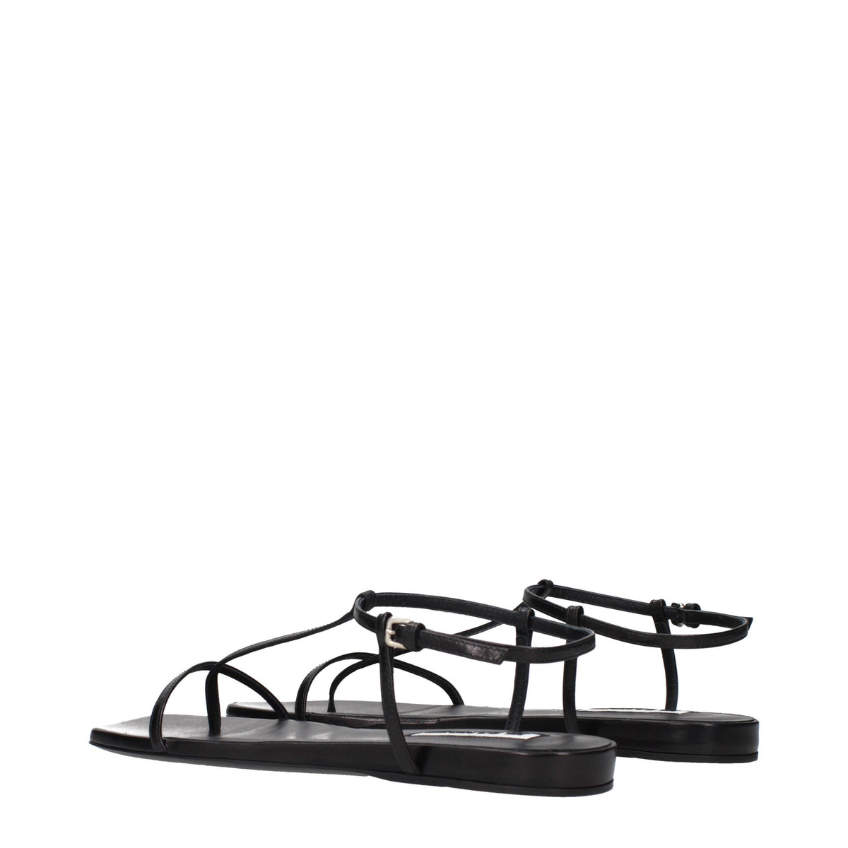 Jil Sander Schwarze Flip-Flop-Sandalen aus Leder