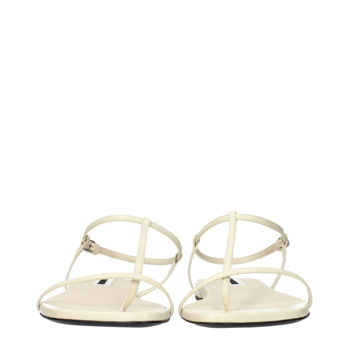 Jil Sander Zehentrenner-Sandalen aus beigem Leder