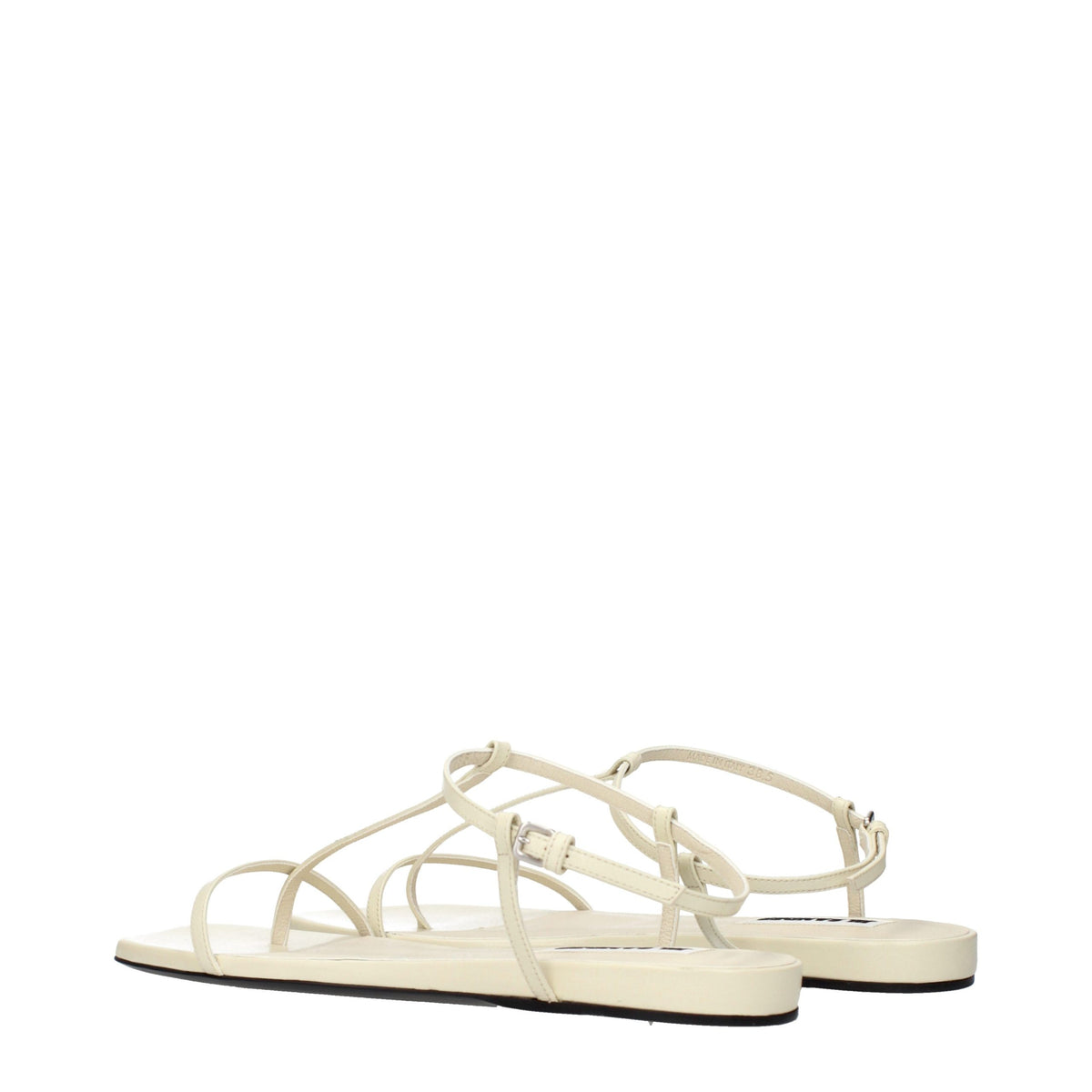 Jil Sander Zehentrenner-Sandalen aus beigem Leder