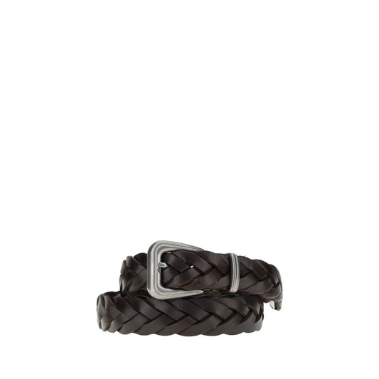Brunello Cucinelli Brown Calf Leather Bos Taurus Belt