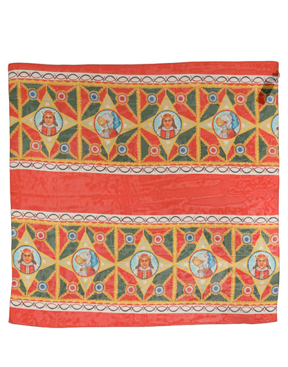 Dolce & Gabbana Multicolor Silk Printed Square Foulard Scarf