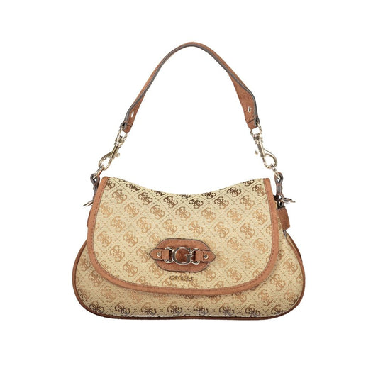 Guess Jeans Beige Polyester Women's Bag with Adjustable Shoulder Strap