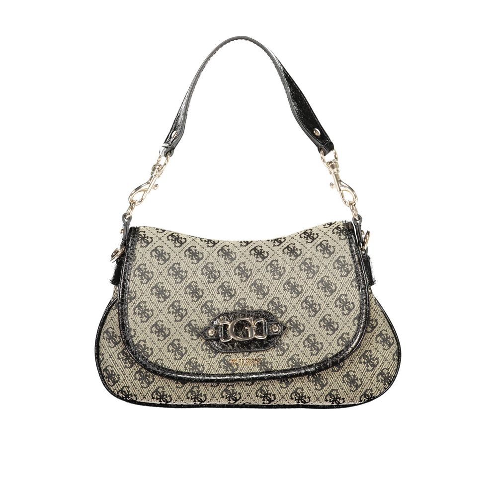 Guess Jeans Damenhandtasche aus schwarzem Polyester mit verstellbarem und abnehmbarem Riemen