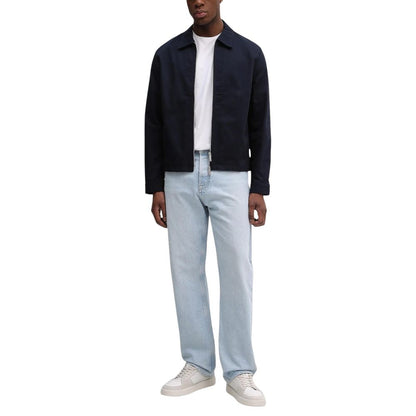 Calvin Klein Blue Cotton Full-Length Jacket