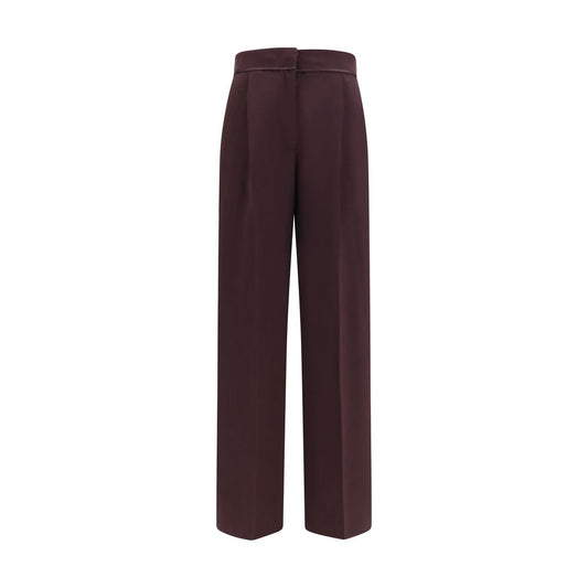 Forte_Forte Purple Polyester Casual Pants