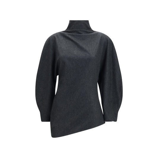 Khaite Gray Wool Oves Aries Blouse