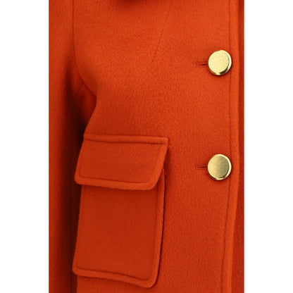 P.A.R.O.S.H. Orange Wool Oves Aries Full-Length Jacket